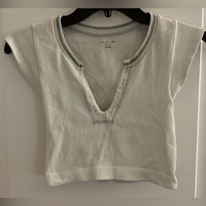 Urban Outfitters Out From Under Striped Ribbed Top in Cream XS/S